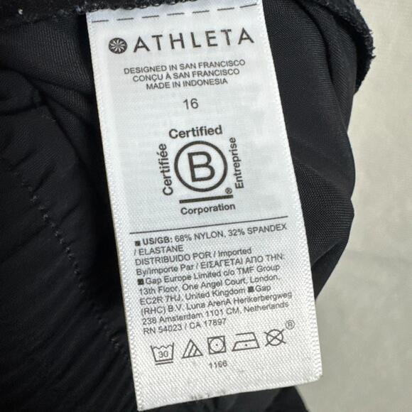 Athleta Women's Size 16 Black High Rise Wide Leg Pleated Pinnacle Trouser Pants - Picture 11 of 15